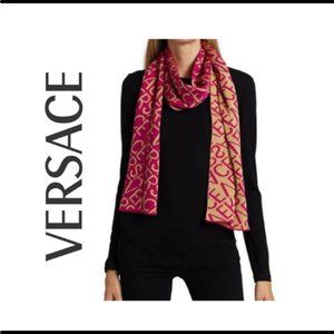 Versace Greca Jacquard Scarf Fuchsia